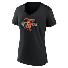 Baltimore Orioles Women's Stellar V-Neck T-Shirt - Black - MLB Online