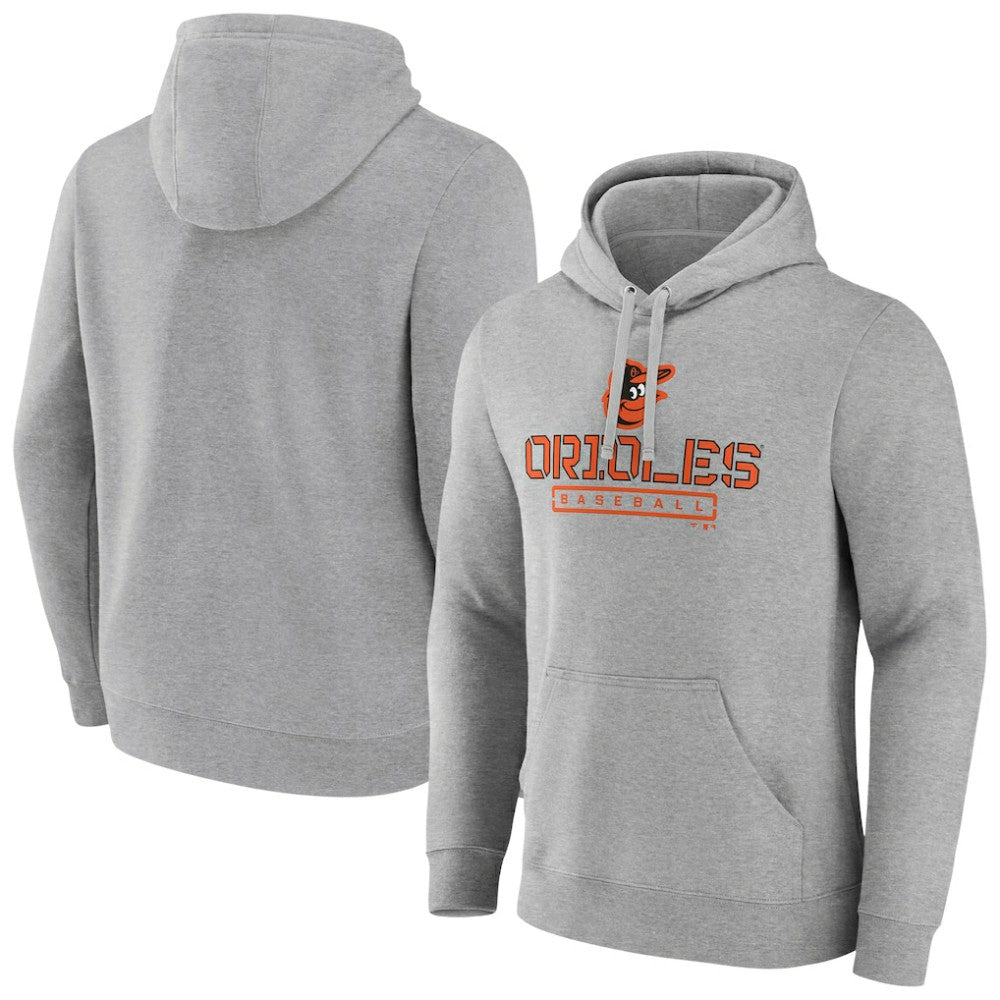 Baltimore Orioles Evanston Stencil Pullover Hoodie - Gray - MLB on Sale
