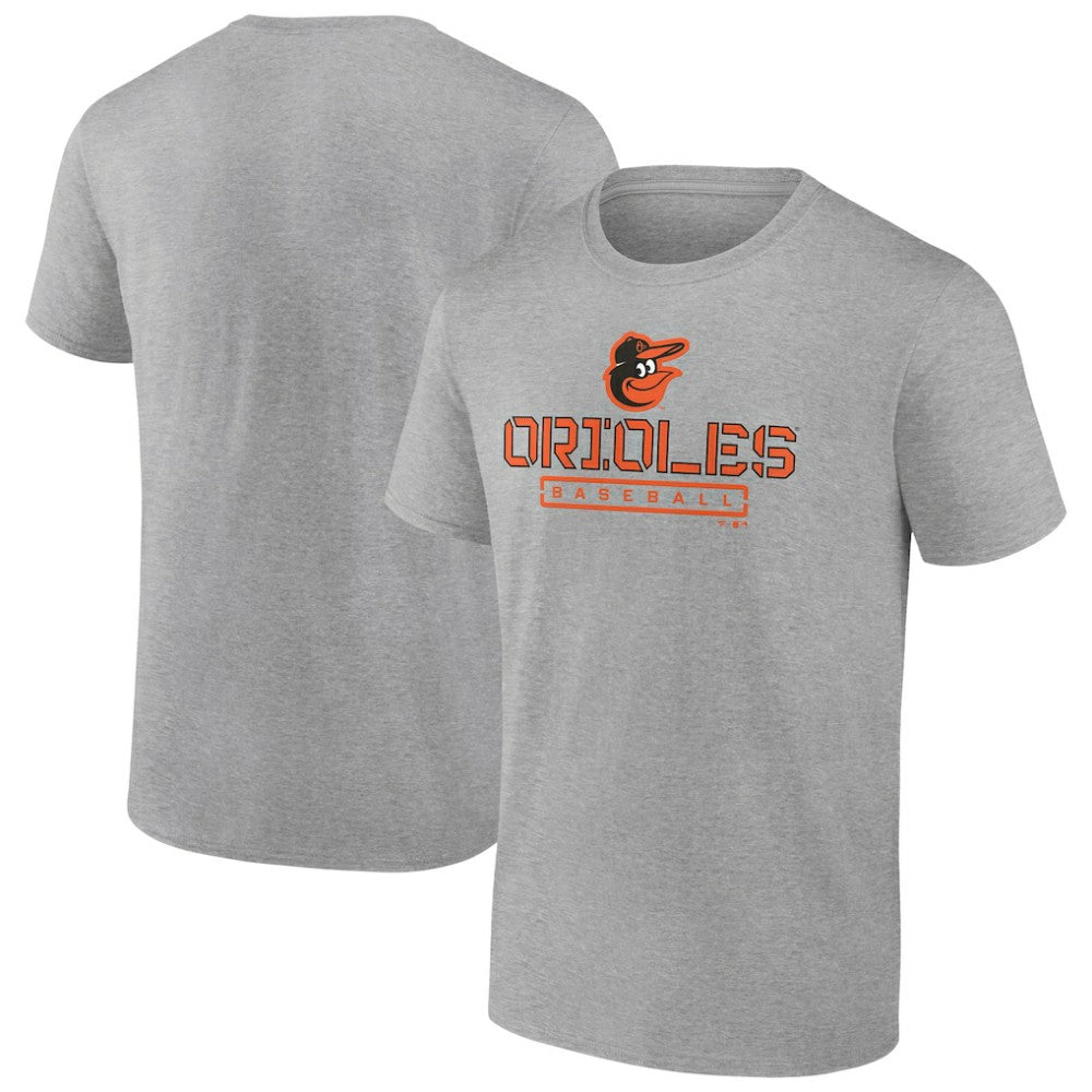 Baltimore Orioles Evanston Stencil T-Shirt - Heather Gray - MLB Sale