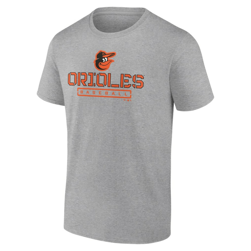 Baltimore Orioles Evanston Stencil T-Shirt - Heather Gray - MLB Sale