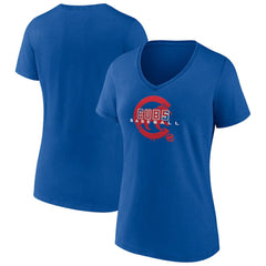 Chicago Cubs Women's Stellar V-Neck T-Shirt - Royal - MLB Sale