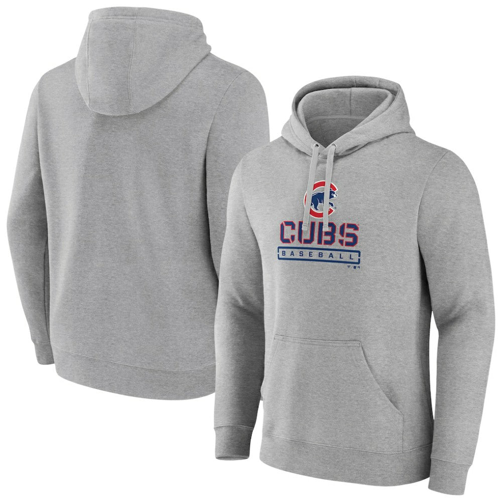 Chicago Cubs Evanston Stencil Pullover Hoodie - Gray - MLB Online
