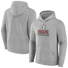 Cincinnati Reds Evanston Stencil Pullover Hoodie - Gray - MLB Sale
