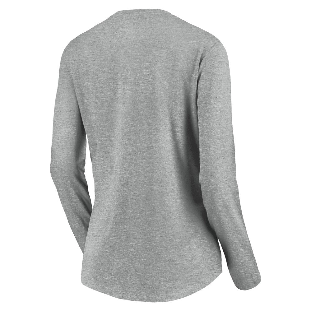 Cincinnati Reds Women's Evanston Stencil Long Sleeve V-Neck T-Shirt - Gray - MLB Online