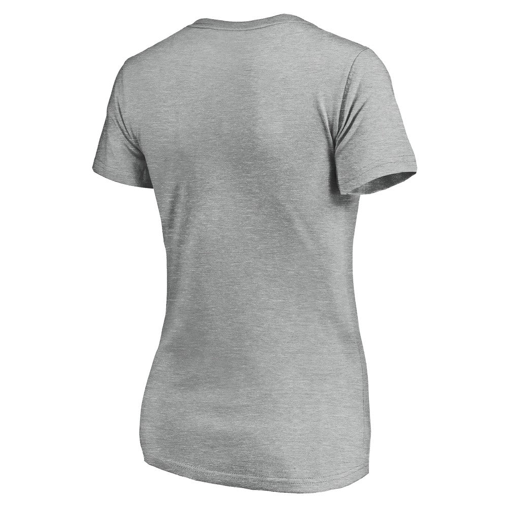 Cincinnati Reds Women's Evanston Stencil V-Neck T-Shirt - Gray - MLB Discount