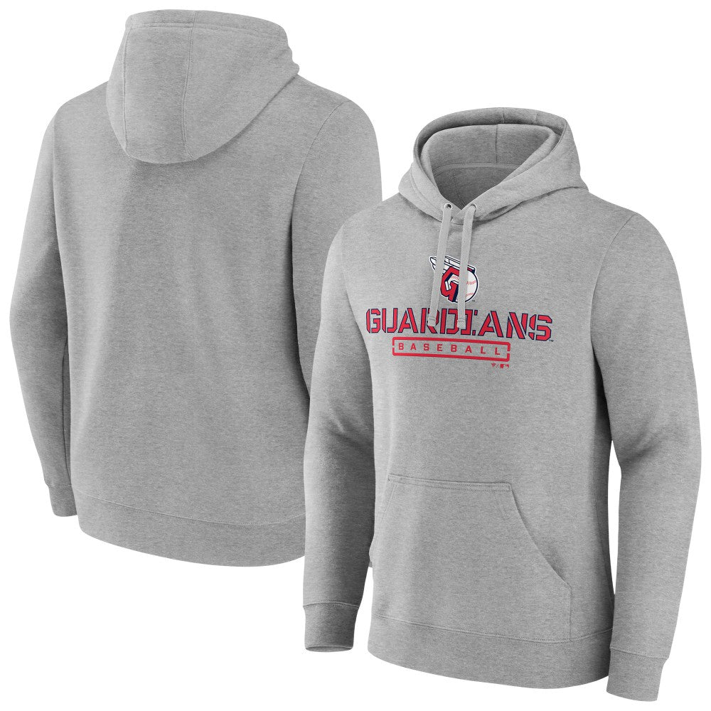 Cleveland Guardians Evanston Stencil Pullover Hoodie - Gray - MLB Sale