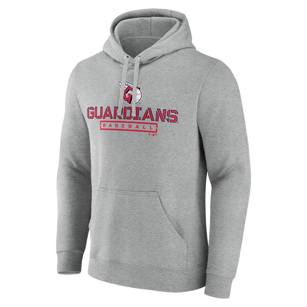 Cleveland Guardians Evanston Stencil Pullover Hoodie - Gray - MLB Sale