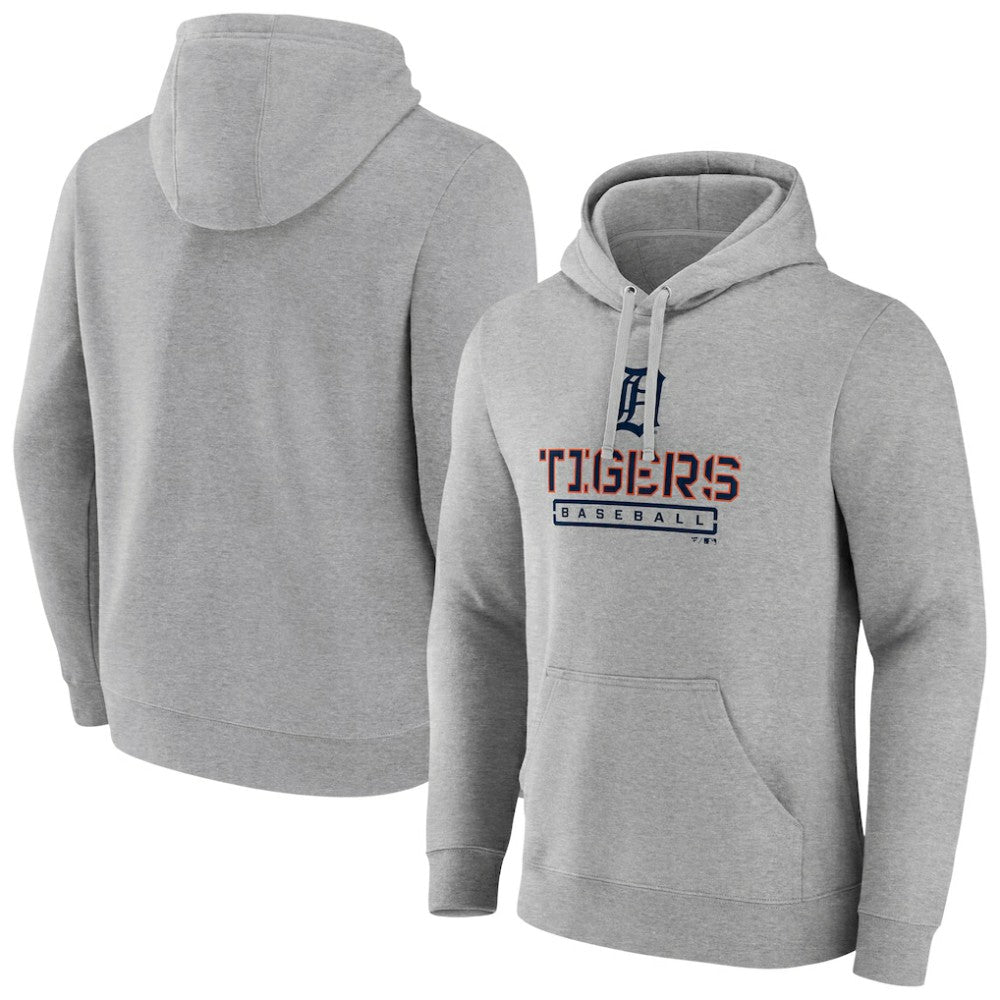 Detroit Tigers Evanston Stencil Pullover Hoodie - Gray - MLB Sale