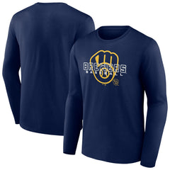 Milwaukee Brewers Stellar Long Sleeve T-Shirt - Navy - MLB Discount
