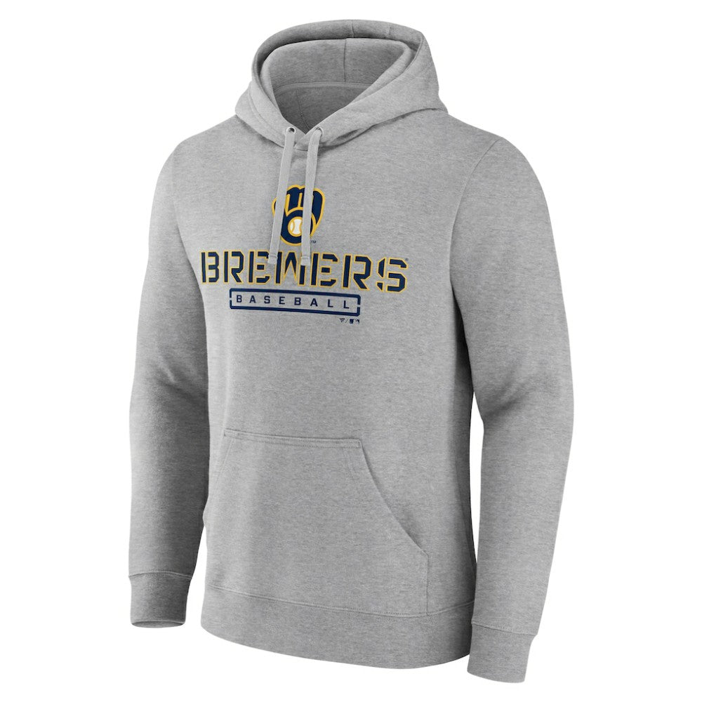 Milwaukee Brewers Evanston Stencil Pullover Hoodie - Gray - MLB Online
