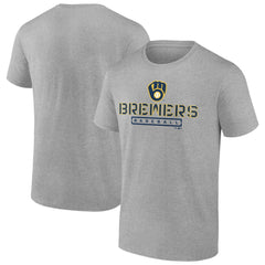 Milwaukee Brewers Evanston Stencil T-Shirt - Heather Gray - MLB on Sale