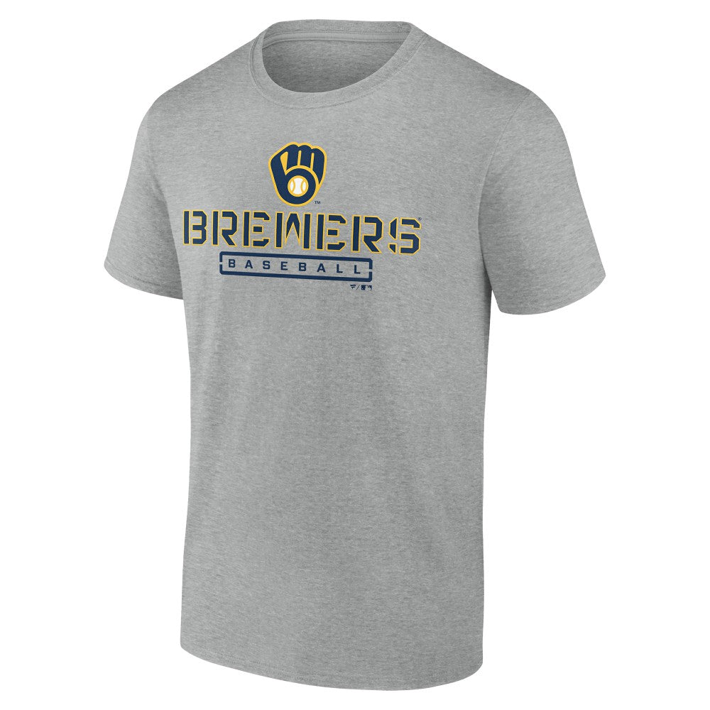 Milwaukee Brewers Evanston Stencil T-Shirt - Heather Gray - MLB on Sale
