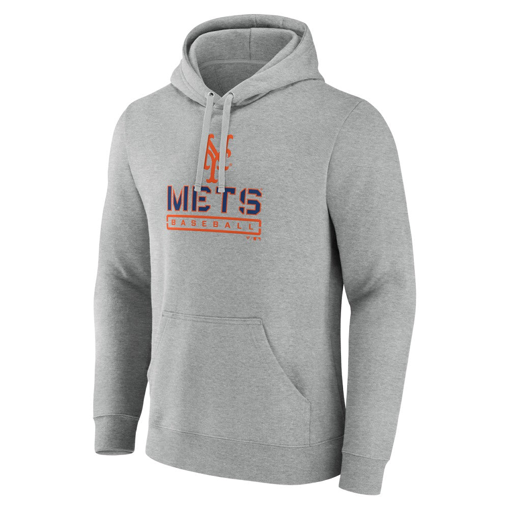 New York Mets Evanston Stencil Pullover Hoodie - Gray - MLB on Sale