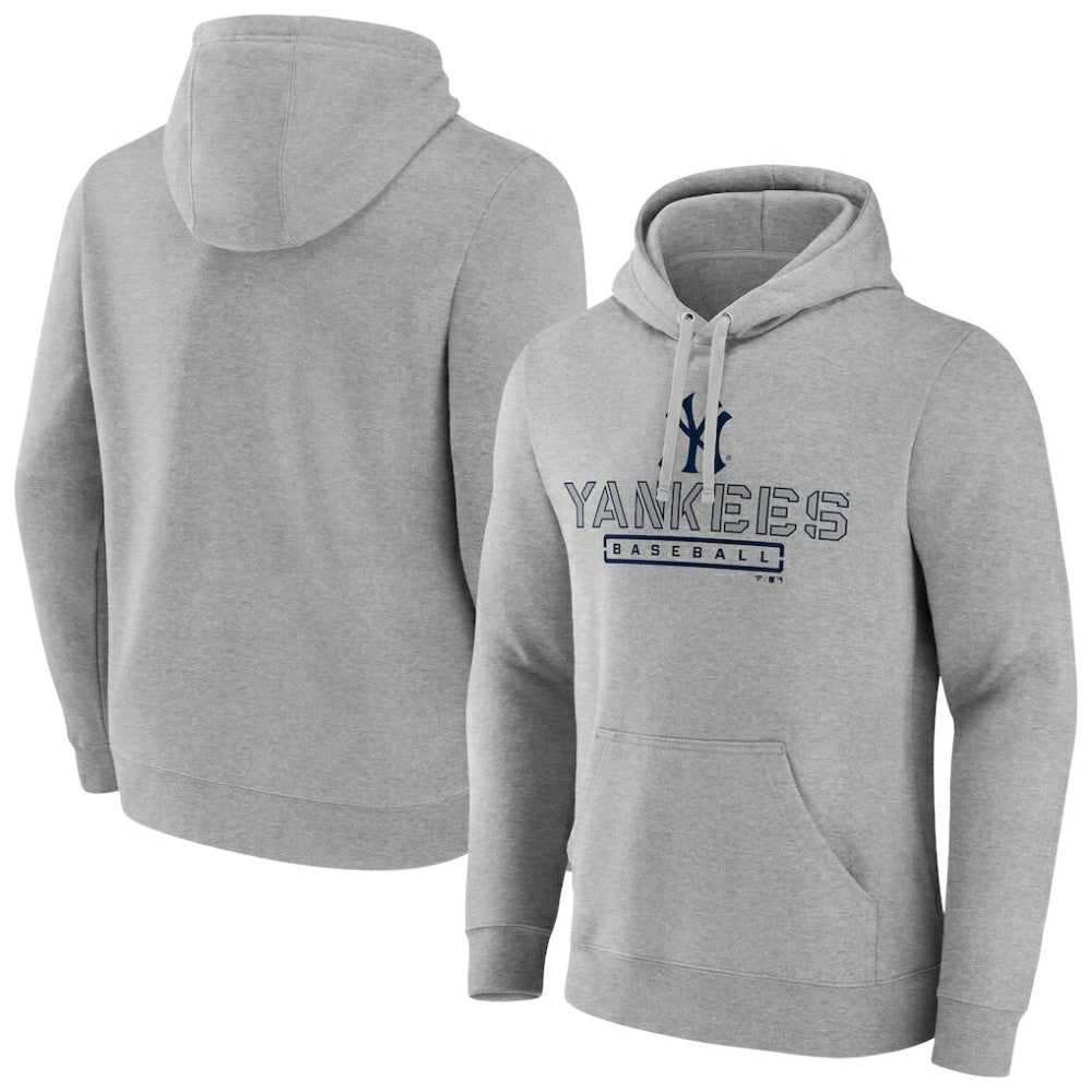 New York Yankees Evanston Stencil Pullover Hoodie - Gray - MLB on Sale