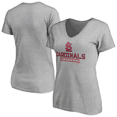 St. Louis Cardinals Women's Evanston Stencil V-Neck T-Shirt - Gray - MLB Online