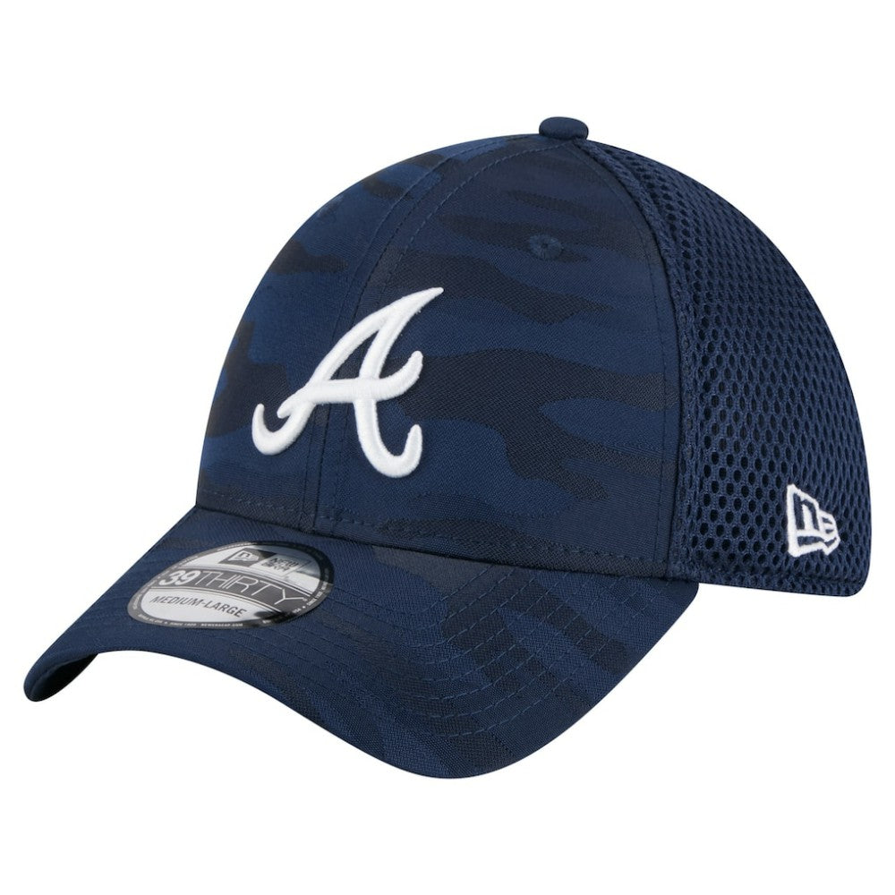 Atlanta Braves New Era Subtle Camo 39THIRTY Flex Hat - Navy - New Era Lifestyle