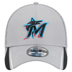 Miami Marlins New Era Linear 39THIRTY Flex Hat - Gray - New Era Lifestyle