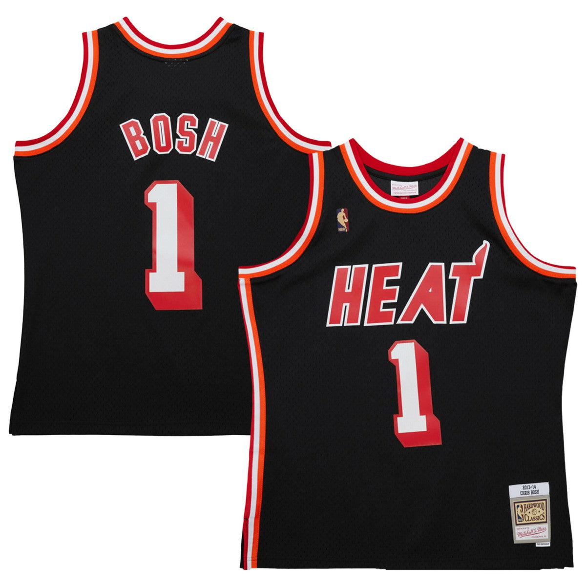 Chris Bosh Miami Heat 2013/14 Hardwood Classics Swingman Jersey Black | Mitchell & Ness