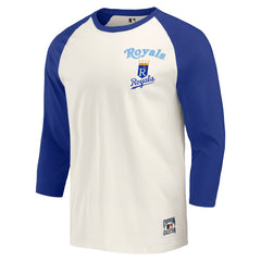 Kansas City Royals Darius Rucker Collection by Fanatics Cooperstown Collection Raglan 3/4-Sleeve T-Shirt - Royal/White - Fanatics Discount