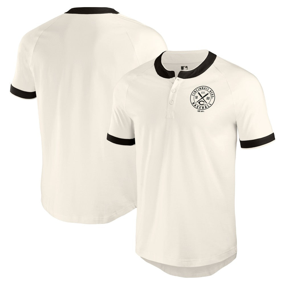 Cincinnati Reds Darius Rucker Collection by Fanatics Henley Raglan T-Shirt - White - Fanatics Discount