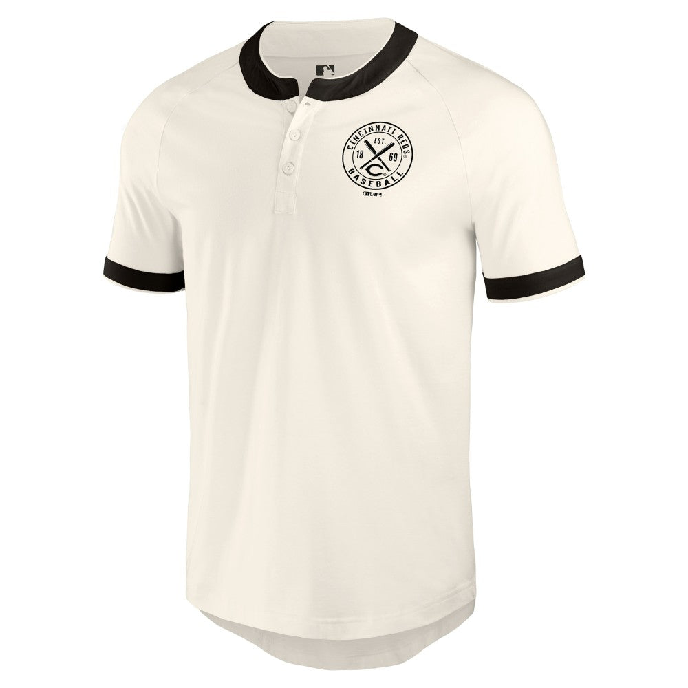 Cincinnati Reds Darius Rucker Collection by Fanatics Henley Raglan T-Shirt - White - Fanatics Discount