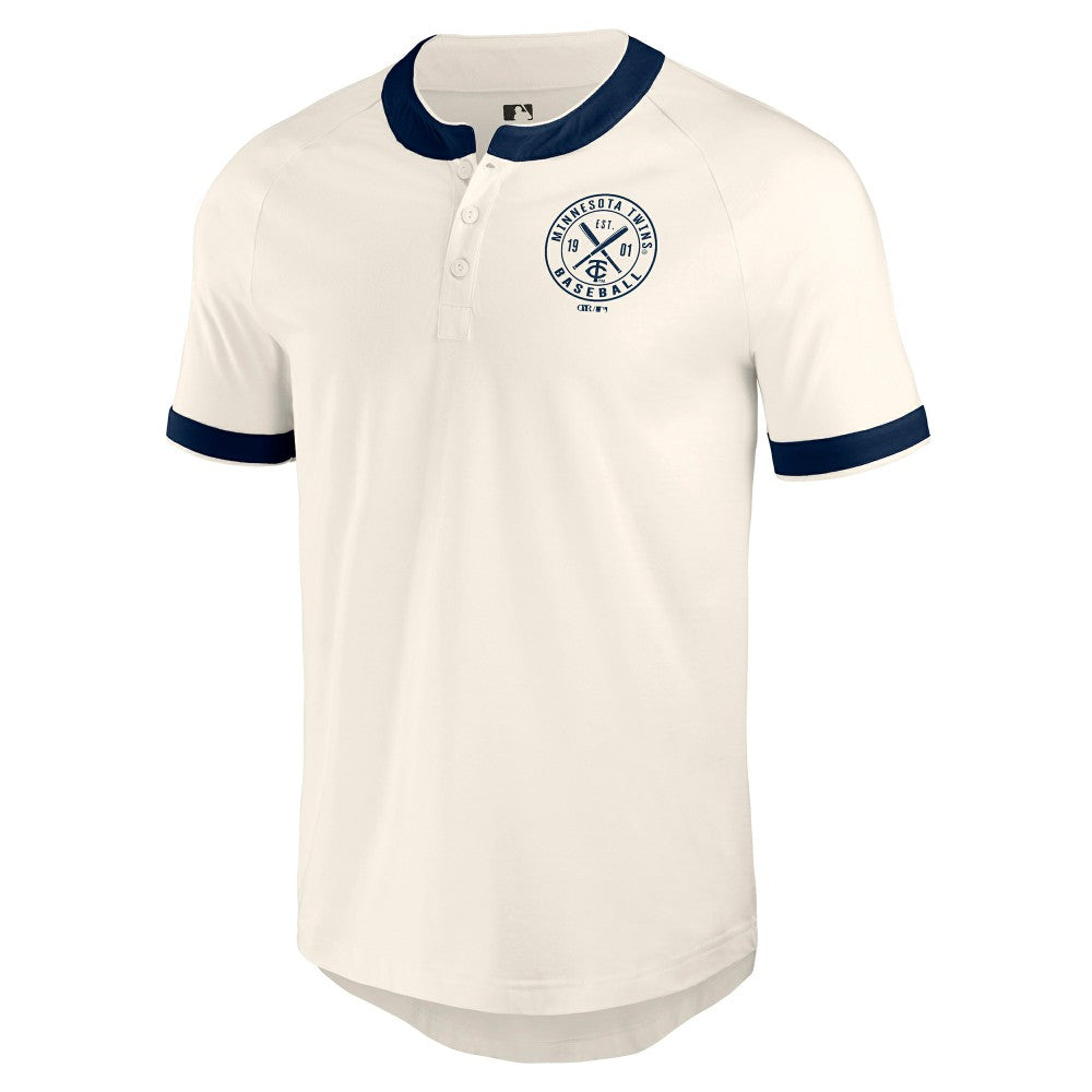 Minnesota Twins Darius Rucker Collection by Fanatics Henley Raglan T-Shirt - White - Fanatics Sale