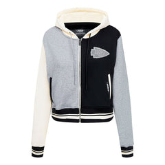 Kansas City Chiefs Pro Standard Women's Reverse French Terry Colorblock Full-Zip Hoodie Gray