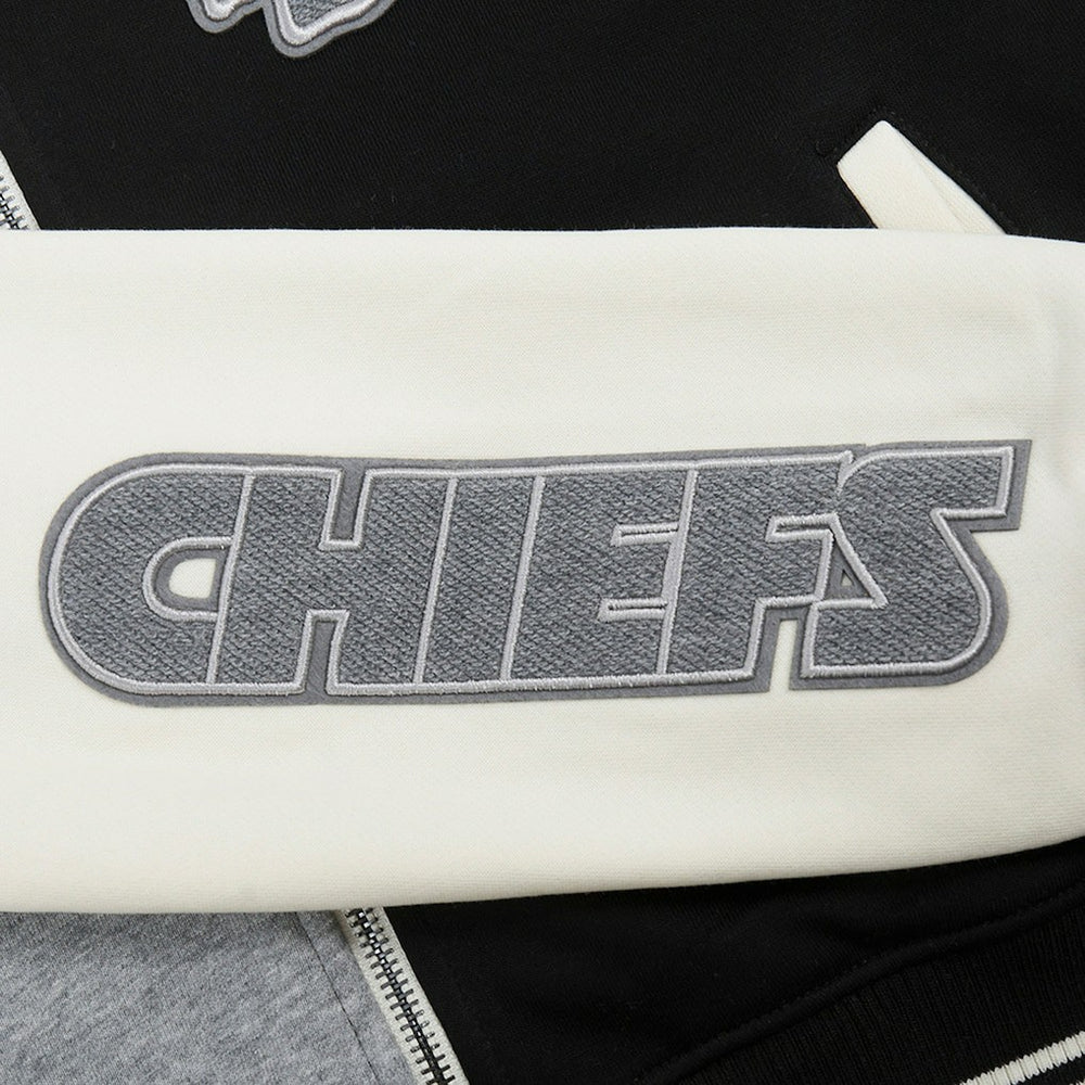 Kansas City Chiefs Pro Standard Women's Reverse French Terry Colorblock Full-Zip Hoodie Gray