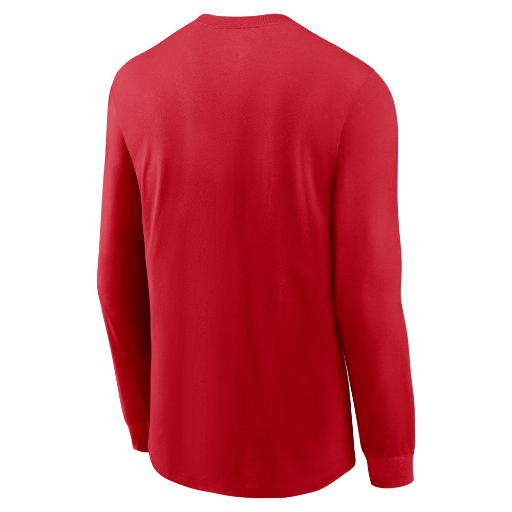 Cincinnati Reds Nike Local Logo Swoosh Lockup Long Sleeve T-Shirt - Red - Nike Lifestyle
