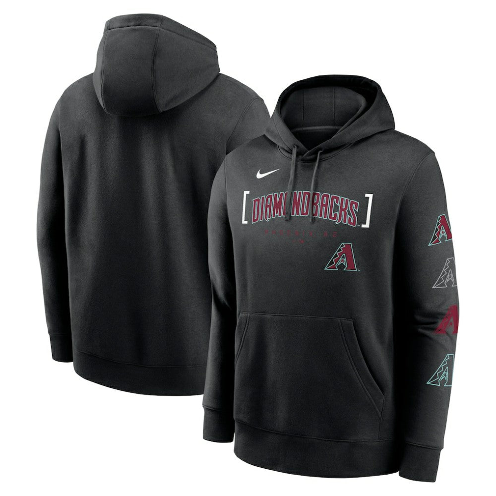 Arizona Diamondbacks Nike Club Stack Pullover Hoodie - Black - Nike Lifestyle
