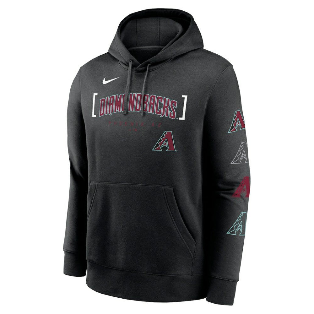 Arizona Diamondbacks Nike Club Stack Pullover Hoodie - Black - Nike Lifestyle