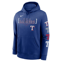 Texas Rangers Nike Club Stack Pullover Hoodie - Royal - Nike Lifestyle