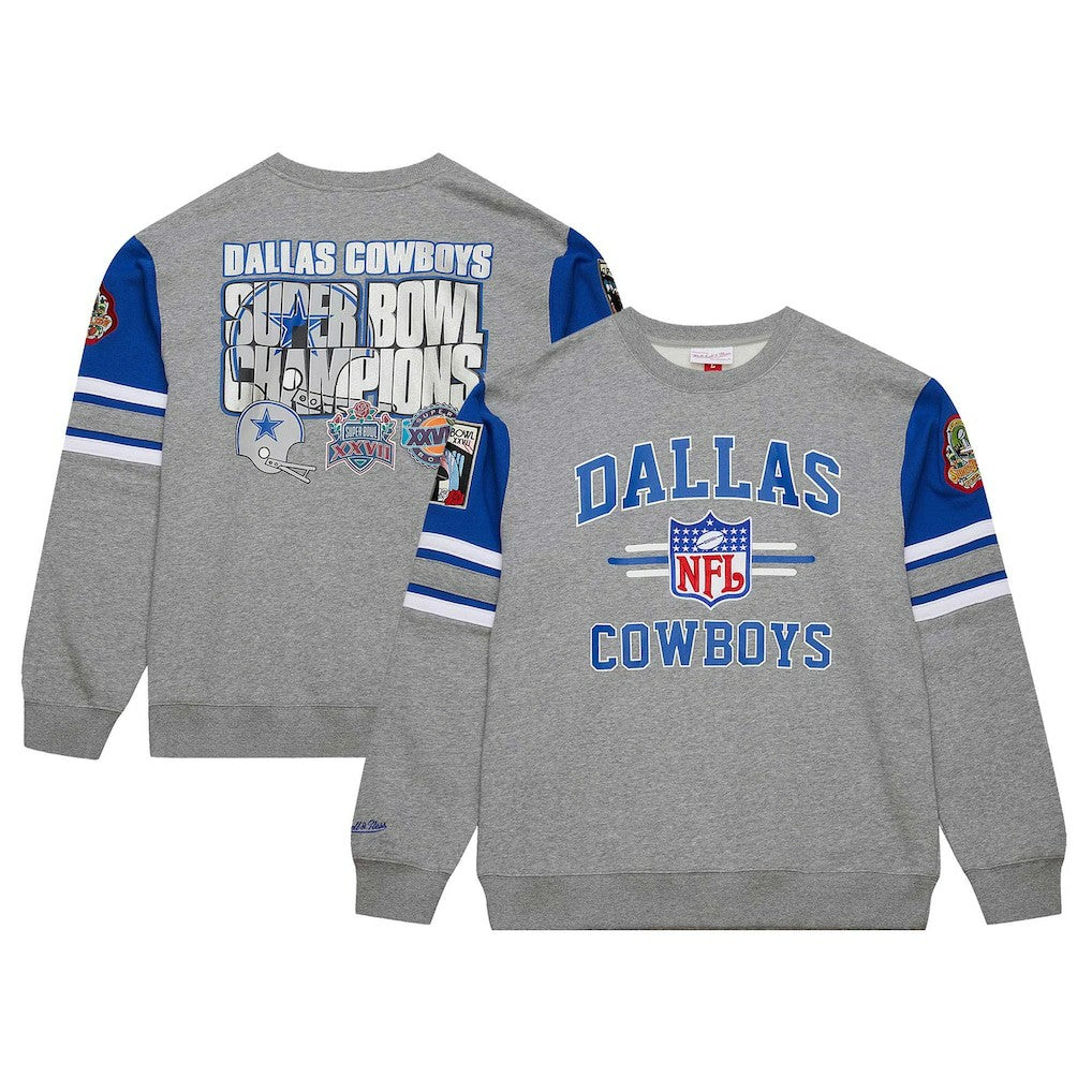 Mitchell & Ness Dallas Cowboys Vintage Logo Pullover Sweatshirt Heather Gray