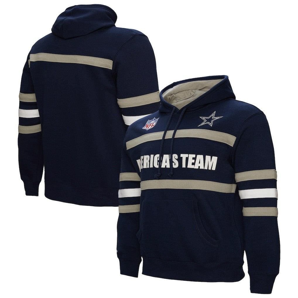 Mitchell & Ness Dallas Cowboys America's Team Head Coach Pullover Hoodie Navy