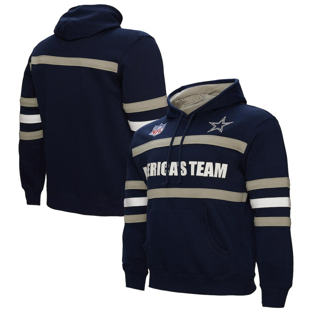 Mitchell & Ness Dallas Cowboys America's Team Head Coach Pullover Hoodie Navy