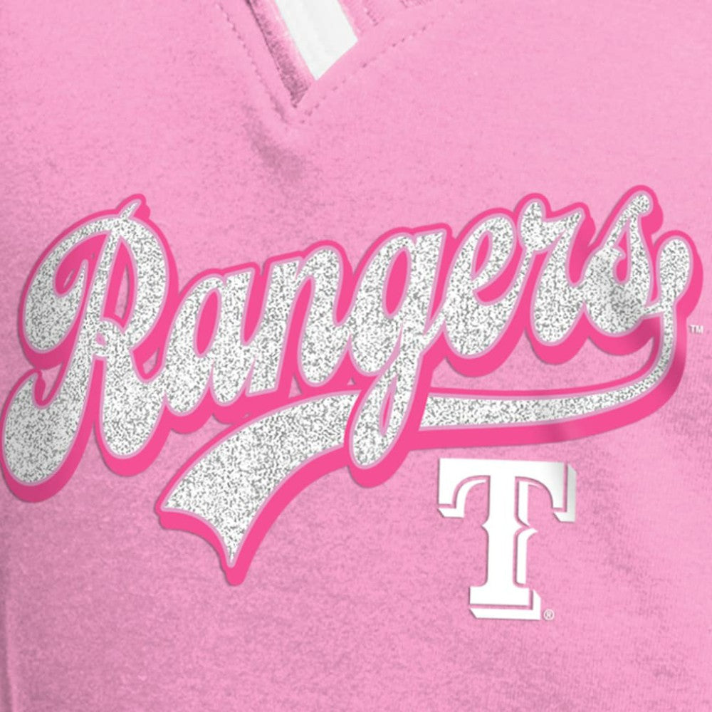 Texas Rangers New Era Girls Youth Mommy & Me Raglan V-Neck T-Shirt - Pink - New Era Online