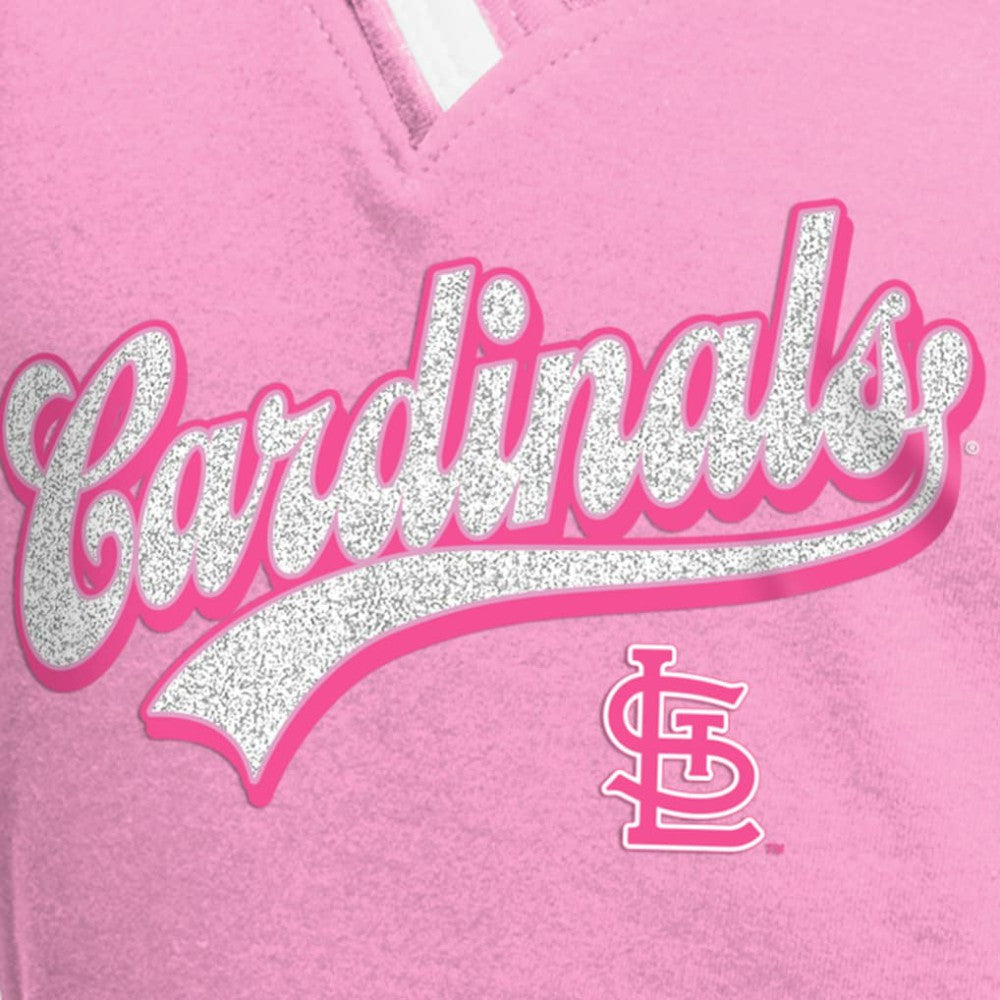 St. Louis Cardinals New Era Girls Youth Mommy & Me Raglan V-Neck T-Shirt - Pink - New Era Lifestyle