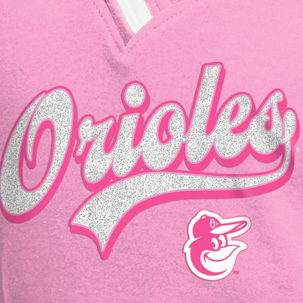 Baltimore Orioles New Era Girls Youth Mommy & Me Raglan V-Neck T-Shirt - Pink - New Era Online