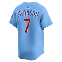 Dansby Swanson Chicago Cubs Nike 2nd Alternate Limited Player Jersey - Baby Blue - Nike Online
