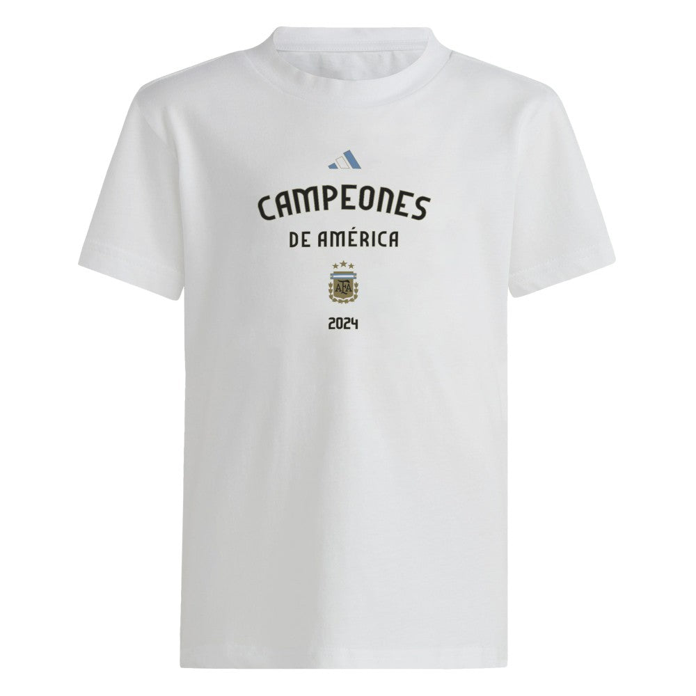 Argentina National Team Youth 2024 Copa America Champions T-Shirt White - Adidas for sale