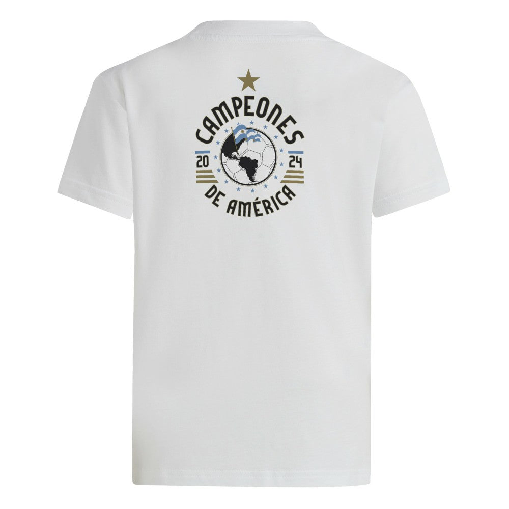 Argentina National Team Youth 2024 Copa America Champions T-Shirt White - Adidas for sale