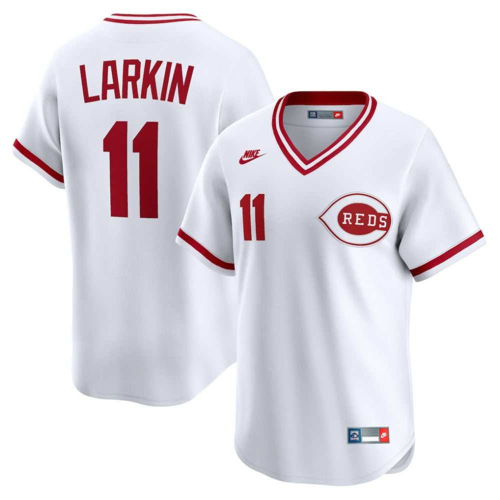 Barry Larkin Cincinnati Reds Nike Throwback Cooperstown Collection Limited Jersey - White - Nike Lifestyle