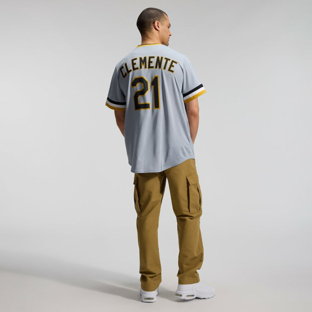 Roberto Clemente Pittsburgh Pirates Nike Throwback Cooperstown Collection Limited Jersey - Gray - Nike Lifestyle
