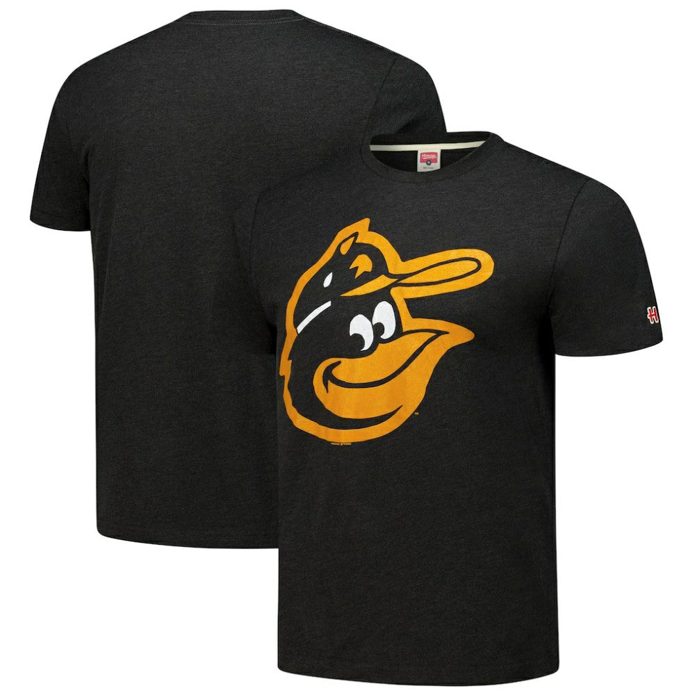 Baltimore Orioles Homage Cooperstown Collection Hand-Drawn Logo Tri-Blend T-Shirt - Black - MLB Online
