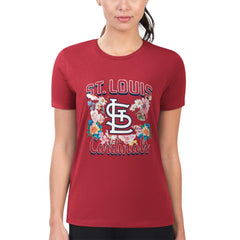 St. Louis Cardinals G-III 4Her by Carl Banks Women's Super-Slim Fit Lightweight Flowers Graphic T-Shirt - Red - MLB on Sale