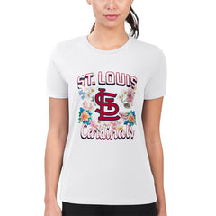 St. Louis Cardinals G-III 4Her by Carl Banks Women's Super-Slim Fit Lightweight Flowers Graphic T-Shirt - White - MLB on Sale