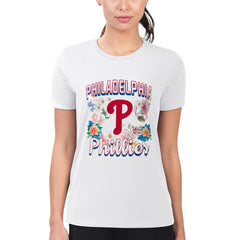 Philadelphia Phillies G-III 4Her by Carl Banks Women's Super-Slim Fit Lightweight Flowers Graphic T-Shirt - White - MLB Online