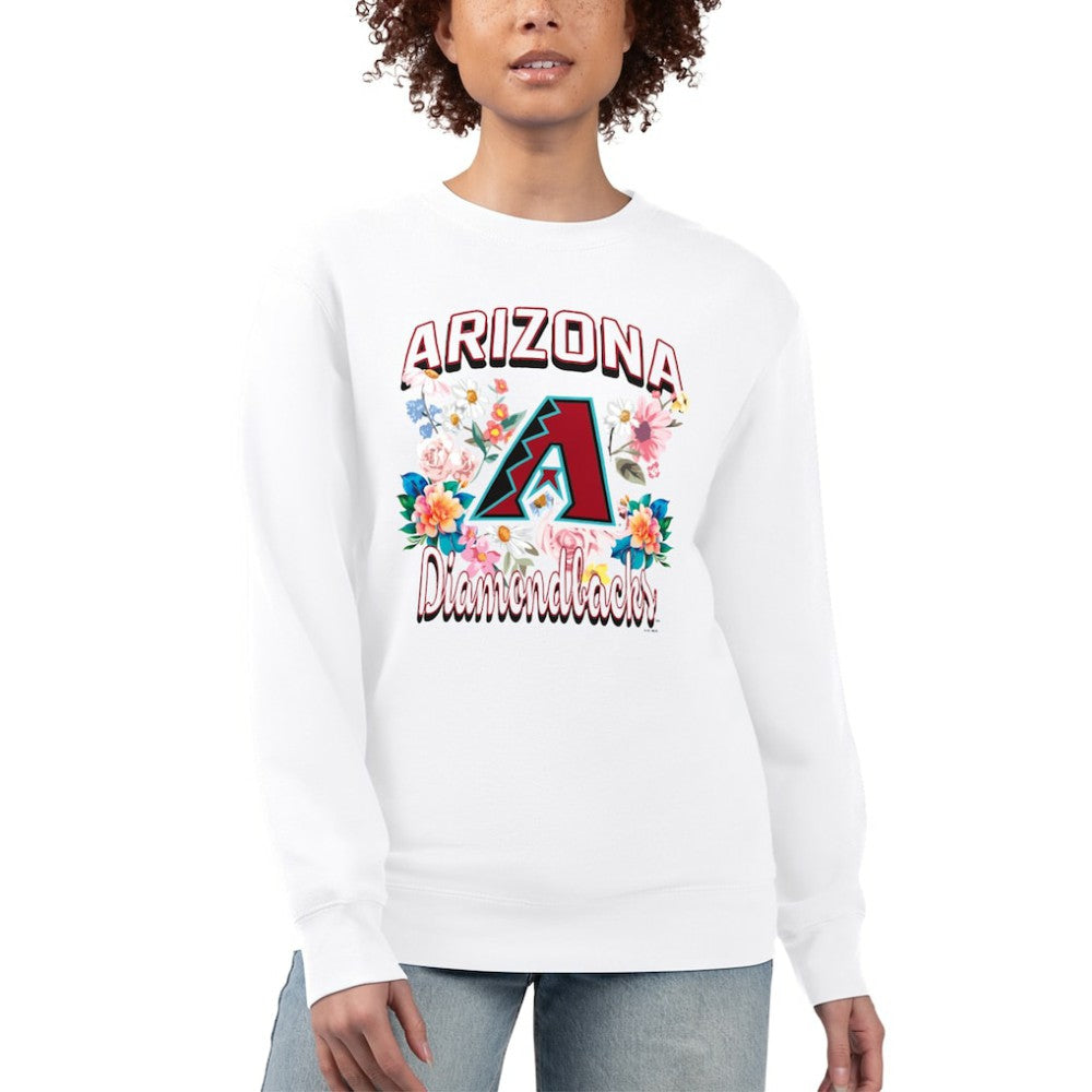 Arizona Diamondbacks G-III 4Her by Carl Banks Women's Flowers Graphic Pullover Sweatshirt - White - MLB Online