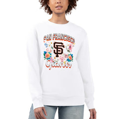 San Francisco Giants G-III 4Her by Carl Banks Women's Flowers Graphic Pullover Sweatshirt - White - MLB Lifestyle
