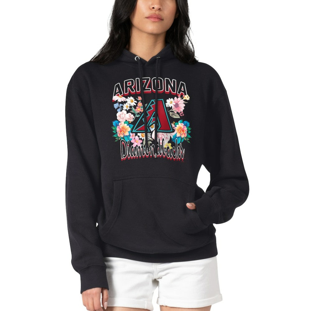 Arizona Diamondbacks G-III 4Her by Carl Banks Women's Flowers Graphic Pullover Hoodie - Black - MLB Sale